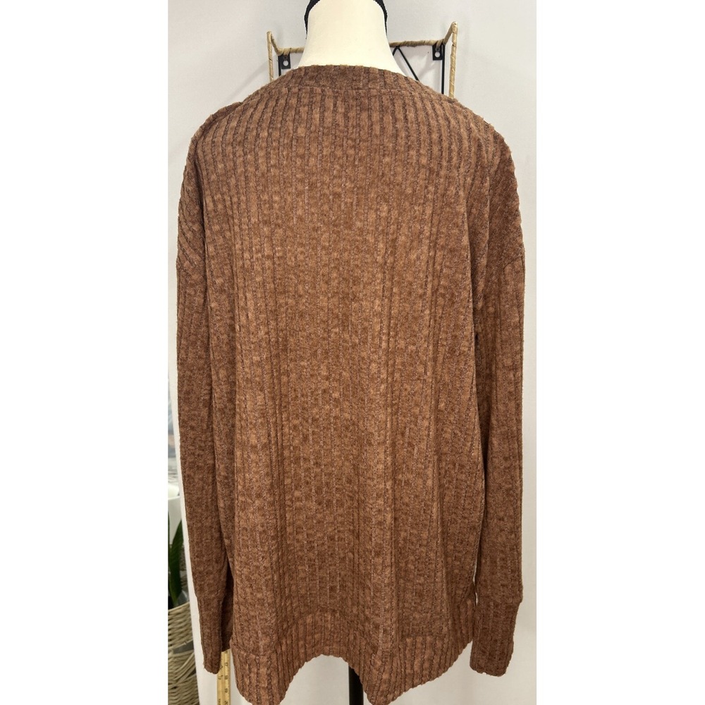 ANRABESS Sweater Dress Women's Size XL V-neck Long Sleeve Brown Color - Picture 3 of 9